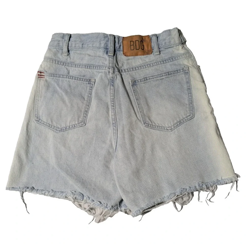 BDG URBAN OUTFITTER LONG LINE‎ CARPENTER Women Size 27 Blue Dyed Denim Shorts